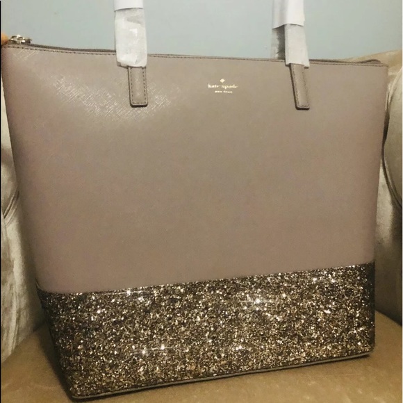 kate spade | Bags | Kate Spade Greta Court Penny Glitter Large Top Zip ...